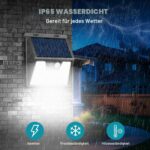 kolpop 6er Set Solarleuchten mit Bewegungsmelder – 140 LED IP65 für Garten & Terrasse – Bild 4