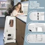 KYWAI® Montessori Lernturm Klappbar ab 1 Jahr – 2-in-1 Learning Tower & Kinderschreibtisch – Bild 3