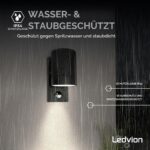 Ledvion Wandlampe IP54 35W mit Sensor – Dimmbar für Aussenbereich & Fassade – Bild 4