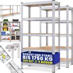 Monzana Schwerlastregal 2er Set 180x90x40cm – 1750kg Tragkraft mit 10 MDF-Böden