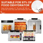Kwasyo Dörrautomat Edelstahl 8 Etagen – Dehydrator mit Temperaturregler & Timer – Bild 4