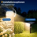 SUNNMO Solar-Strahler 4er Set mit Bewegungsmelder – 104 LED IP65 Warmweiss 3000K – Bild 5