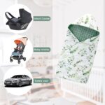 Miracle Baby Einschlagdecke 90x90cm – Reversible Babydecke Baumwolle & Minky für Babyschale – Bild 6