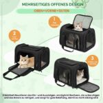 KOUHA Faltbare Haustiertransporttasche 45x30x30 cm – Flugtauglich für Katzen & Hunde bis 5kg – Bild 4