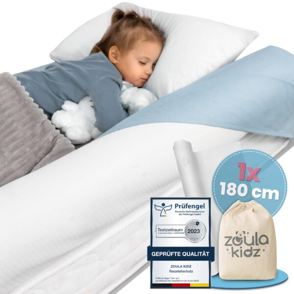 zoula kidz® Aufblasbarer Rausfallschutz 180 cm mit OEKO-TEX Bezug – Sichere Alternative zum Bettgitter