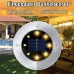 Mkitnvy Solar Bodenleuchten 8er Set – Warmweiss IP65 Wasserdicht für Garten & Terrasse – Bild 4