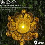 ORHOMELIFE Solar Lotus Gartenleuchte – IP65 Bodenleuchte mit Craquelé-Glas für Terrasse & Garten – Bild 3