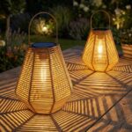 Pearlstar Boho Solar Lampions 2er-Pack Handgeflochten – Hängend/Stehend, IP44 Wasserdicht