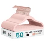 SONGMICS 50er Set Kinderkleiderbügel Samt – Rutschfest & platzsparend für 0-6 Jahre