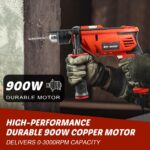 Enventor Schlagbohrmaschine 900W mit 2-in-1 Funktion & 36 Zubehörteile – Profi-Bohrmaschine für Beton, Metall und Holz – Bild 4