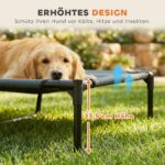 PawHut Erhöhtes Hundebett mit Baldachin 122x92x108 cm – Outdoor Hundeliege mit UV-Schutz – Bild 5