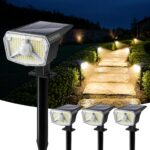SUNNMO Solar-Strahler 4er Set mit Bewegungsmelder – 104 LED IP65 Warmweiss 3000K – Bild 10