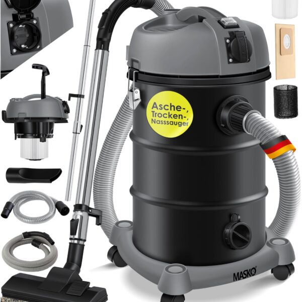 MASKO® Industriestaubsauger 2300W – 6in1 Nass- & Trockensauger mit Blasfunktion für Werkstatt & Baustelle