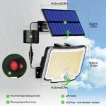 nipify 2er Set Solarleuchten mit Bewegungsmelder & separatem Panel – 318 LED IP65 – Bild 2