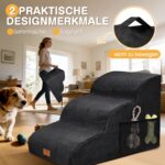 Zvonema Hundetreppe 3 Stufen 60x40x40cm – Wasserdichte Haustierrampe für kleine Hunde & Katzen – Bild 8