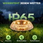 Shuniu 12er Set Solar Bodenleuchten mit 8 LEDs – IP65 Warmweiss Gartenbeleuchtung – Bild 5