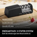 OLEIO Elektrischer Messerschärfer mit 3 Stufen & Diamantscheiben – Profi-Schärfgerät für Stahlklingen – Bild 3