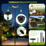 4er Set Solarleuchten für Außen mit 36 Lumen – Warmweiß IP65 Gartenleuchten von Gaethra – Bild 5