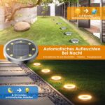 8er Set Solar Bodenleuchten 3000K Warmweiß – IP65 Wasserdicht für Garten & Gehweg – Bild 2