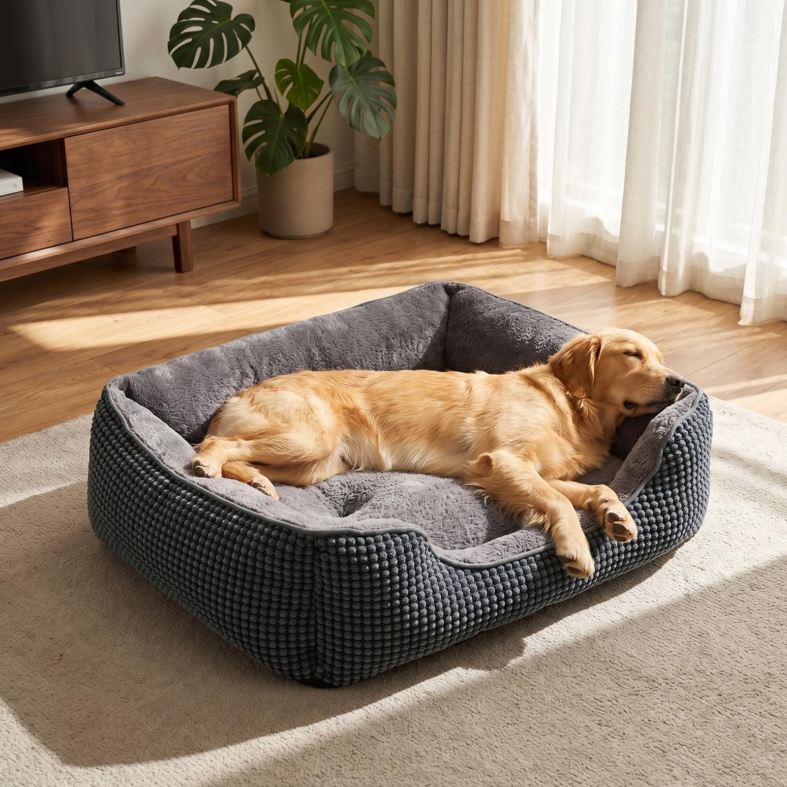 FURTIME Hundebett XL 89x63cm – Orthopädisches Hundesofa mit Memory-Schaum für grosse Hunde