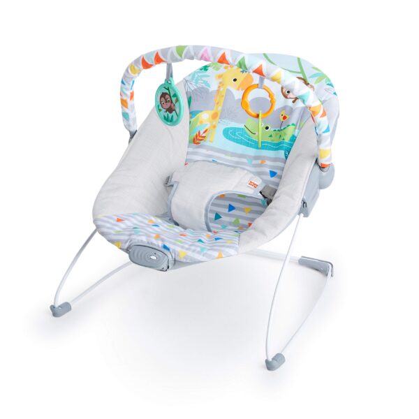 Bright Starts Babywippe Safari Fun – Beruhigende Vibrationen & Spielbogen für Neugeborene
