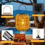 2er-Pack Solarlaterne mit Rattan-Design – Wetterfeste Solar-Lampions für Garten & Balkon – Bild 3