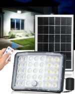 Giliwosy 3600mAh Solarlampe mit Fernbedienung – 136 LED, 210° Bewegungsmelder für Aussenbereich