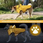 Hunderegenmantel DQGHQME XL wasserdicht mit Kapuze & reflektierend – Regenjacke für alle Hunderassen – Bild 3