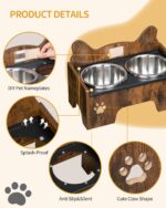 Hzuaneri Erhöhter Hundenapf 15cm – Doppel-Edelstahlnäpfe mit Spritzschutz für kleine & mittlere Hunde – Bild 7