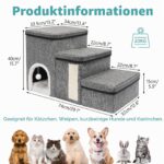 Newthinking Hundetreppe 3 Stufen mit Stauraum – Faltbar, rutschfest, bis 20 kg – Bild 2