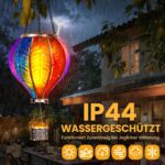 JONRRYIN 2er Solar Heissluftballon-Laterne 46,5 cm – Flammeneffekt Gartenleuchte für Aussen – Bild 5