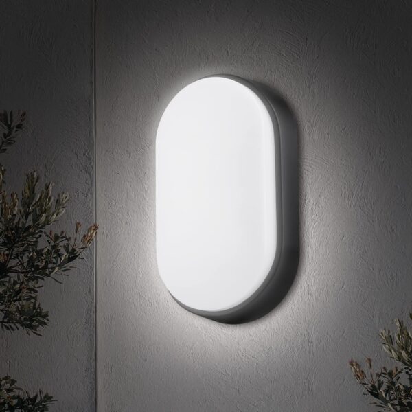 MEGACUBE 18W LED Wandleuchte 4000K IP65 – Ovale Außenleuchte für Innen & Außen