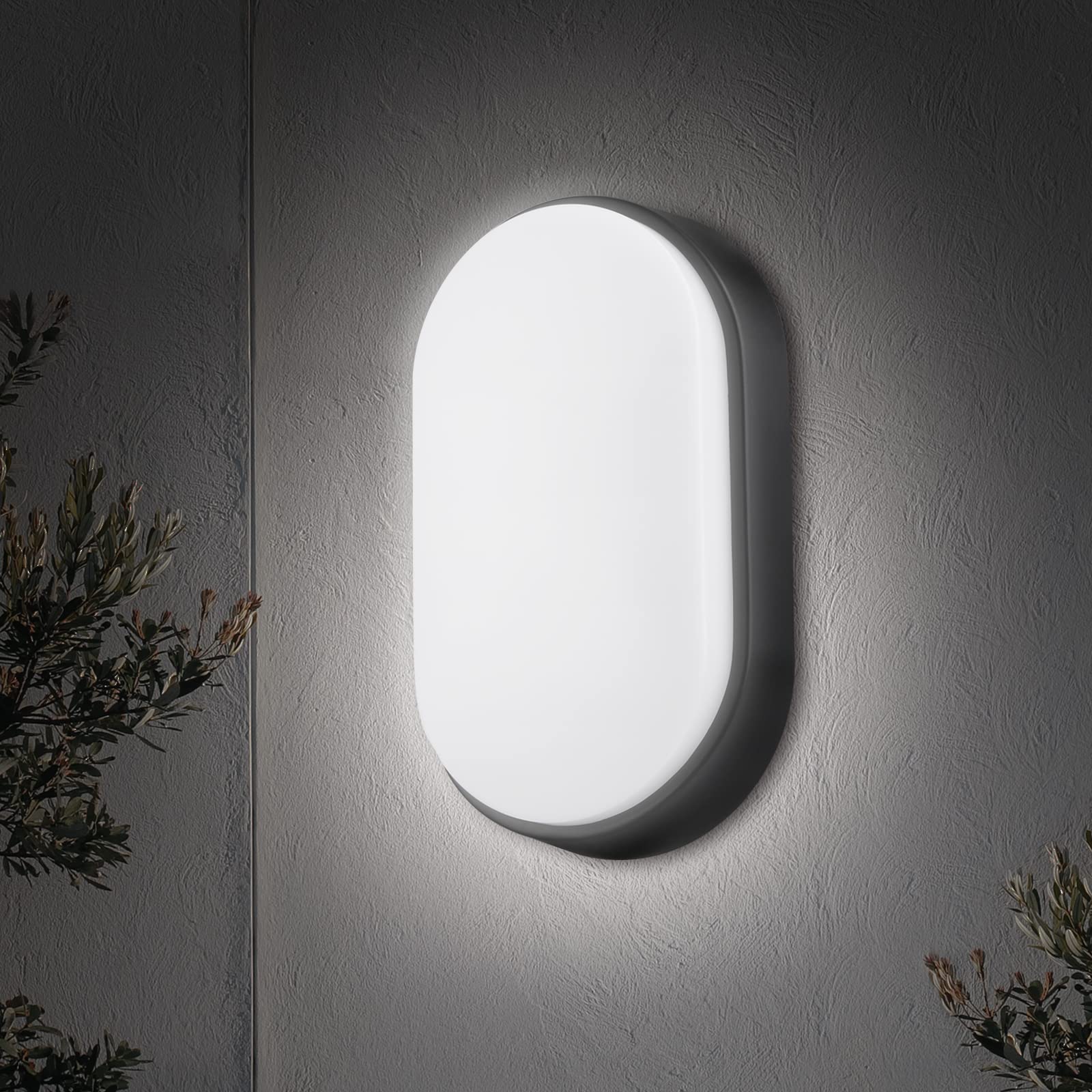 MEGACUBE 18W LED Wandleuchte 4000K IP65 – Ovale Außenleuchte für Innen & Außen