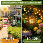 Cozymeow Solar Laternen 22cm – Flackerndes Flammen-Licht für Garten & Terrasse (2er Set) – Bild 6