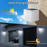 Flacchi Solarleuchten Würfel 2er Set – Wasserdichte LED Wandleuchte mit 3 Modi für Garten – Bild 4