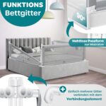 KESSER® Bettschutzgitter 180 cm – Höhenverstellbar & Klappbar mit Mesh-Netz für Kindersicherheit – Bild 5