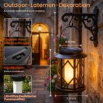 Ketom 2er-Set Solar Flammenlaternen – IP65 Retro Gartenleuchten für Aussen mit Flammeneffekt – Bild 4