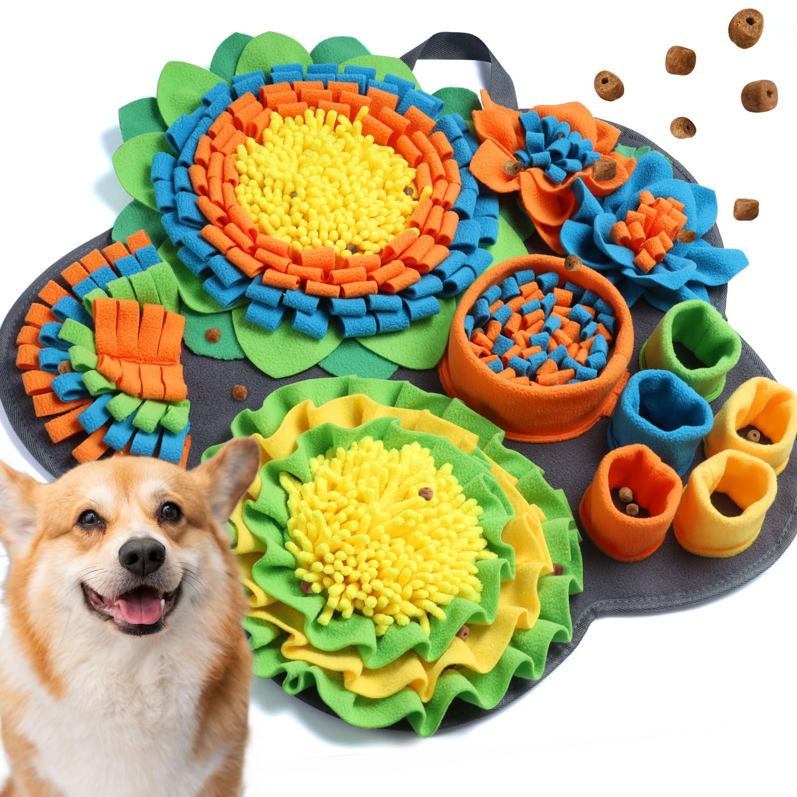 PetGens Schnüffelteppich 57x57 cm – Trainingsmatte für Hunde mit rutschfester Unterseite