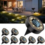 8er-Set ICRGB Solar-Bodenleuchten IP68 mit 8 LEDs – Warmweiss für Garten & Terrasse