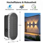 ELLASAY Solar Wandleuchte Aussen 2er-Set – IP65 Wasserdicht mit 3 Lichtfarben für Garten & Fassade – Bild 8