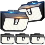 Yolsunes Solar-Aussenleuchte mit Bewegungsmelder IP65 – 5er Set Kaltweiß für Garten & Hof