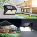 OUILA Solarleuchten 4er Set mit Bewegungsmelder – 185 LED IP65 Wandleuchten für Aussen – Bild 5