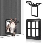 Adiwo Katzenklappe für Fliegengitter 31,5 x 25 cm – Automatischer Magnetverschluss
