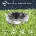 8er Set Solar Bodenleuchten Aussen mit 8 LEDs – Warmweiss IP65 Edelstahl für Garten & Gehweg – Bild 4