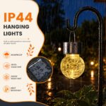 GIGALUMI 12er Set Solar-Hängeleuchten mit Craquelé-Glas – Warmweiss für Garten & Terrasse – Bild 4