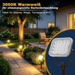 NATPOW Solar-Gartenstrahler 3000K – 2-in-1 Aussenleuchte mit 270° Ausrichtung & IP65 – Bild 3