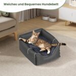 EUGAD Hundehöhle 60x55x60cm – 2-in-1 Design mit abnehmbarem Kissen für Hunde bis 15kg – Bild 7