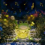 Geemoo Frosch-Solarlaterne für Außen – IP44 Wasserdicht mit Lichtprojektion & Grillenlaut