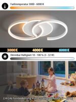 Meloweel LED Deckenleuchte 50cm dimmbar – S-Design 32W mit Fernbedienung & App – Bild 6