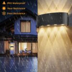 Lureshine 2er Set LED-Wandleuchte 8W Aluminium – IP65 Warmweiss für Innen & Aussen – Bild 3